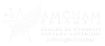 Logo AmCham horizontal blanco